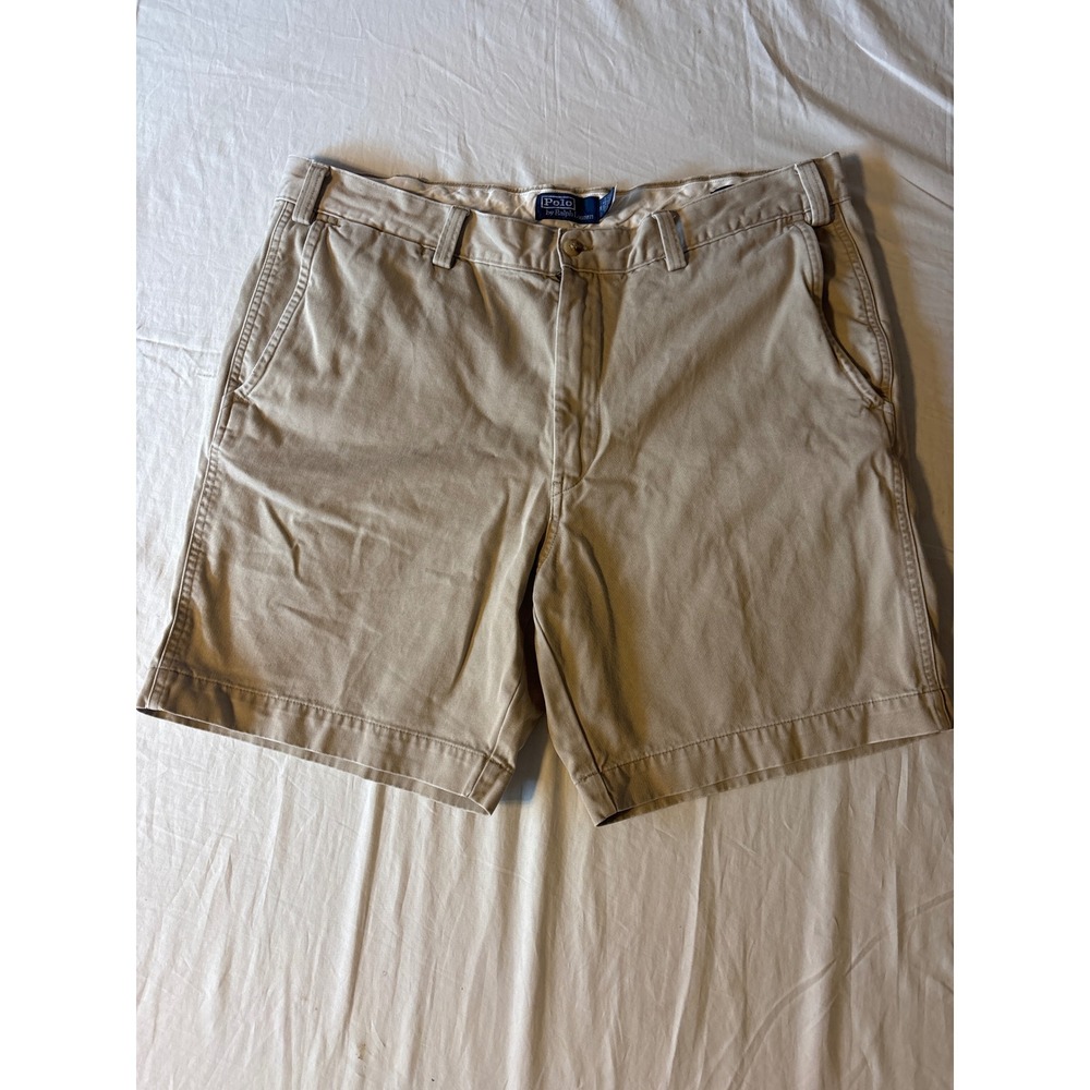 Polo Ralphβ Lauren Salinger Chino Shorts Mens 38 Tan Khaki Good Relaxed Stretch
